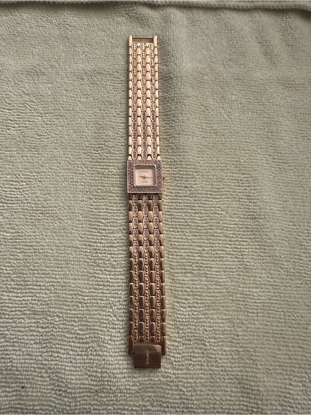 Rose Gold Women’s Bracelet Watch with Crystal Accents